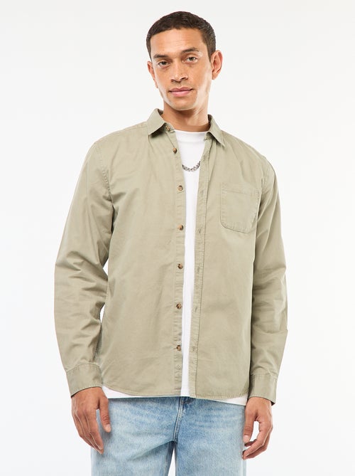 Camisa lisa corte direito / Regular fit - Kiabi