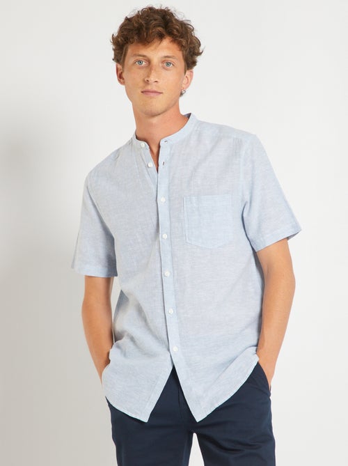 Camisa lisa de linho e algodão - Kiabi