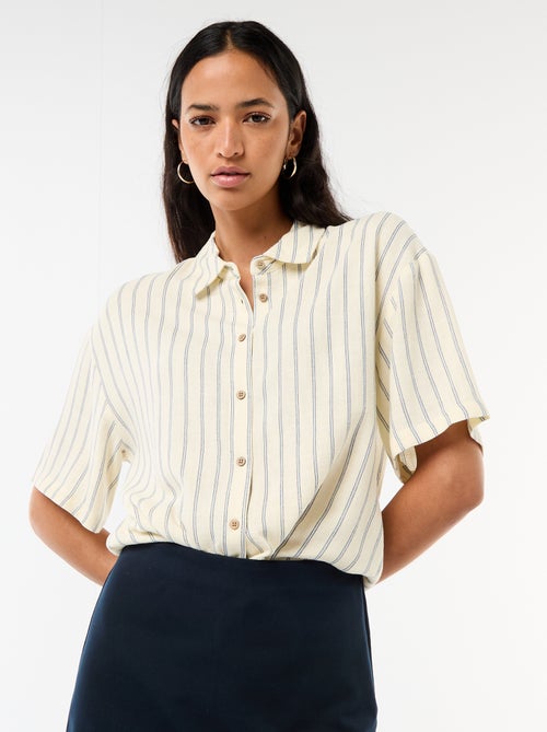 Camisa lisa de manga curta - Kiabi