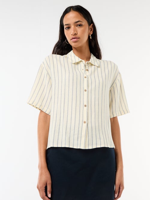 Camisa lisa de manga curta - Kiabi