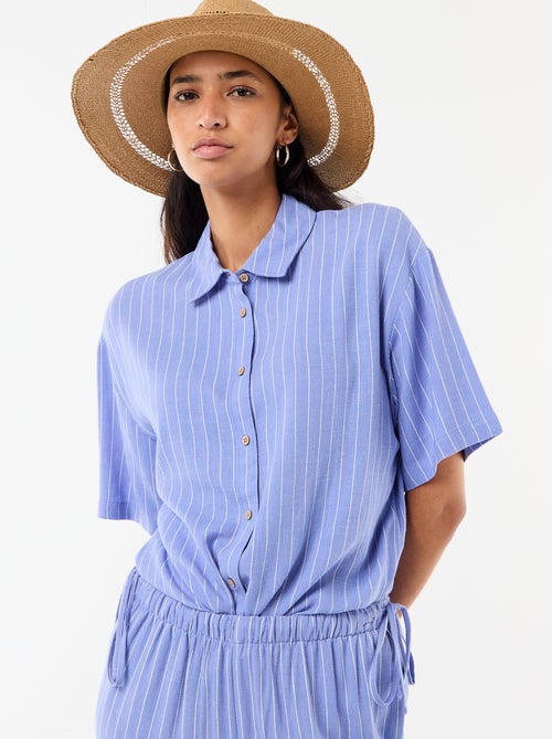 Camisa lisa de manga curta - Kiabi