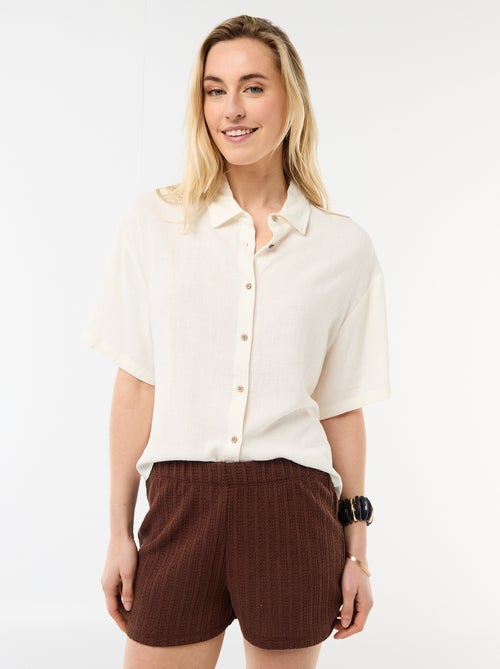 Camisa lisa de manga curta - Kiabi