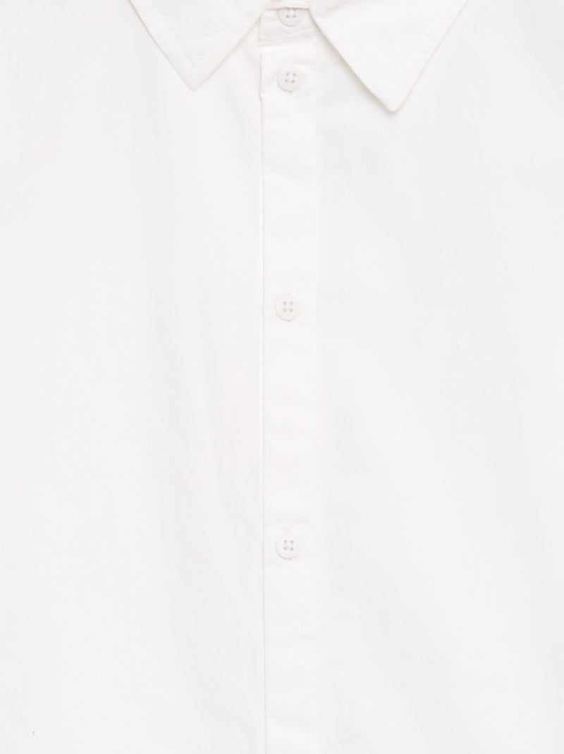 Camisa lisa de manga curta Branco - Kiabi