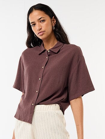 Camisa lisa de manga curta