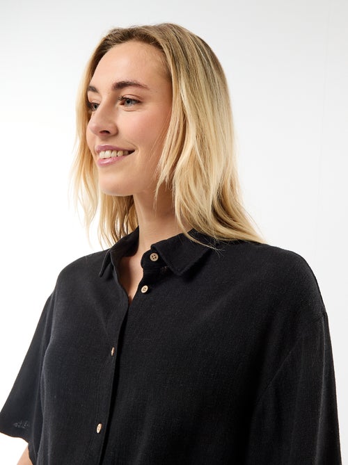 Camisa lisa de manga curta - Kiabi