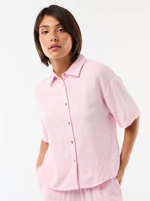 Camisa lisa de manga curta - Kiabi
