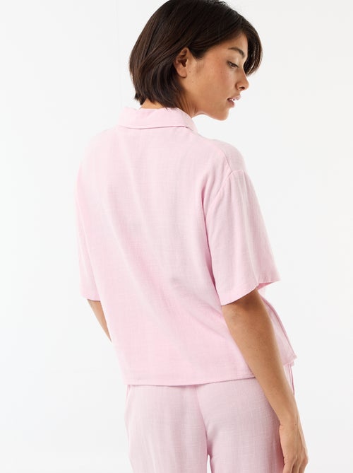 Camisa lisa de manga curta - Kiabi