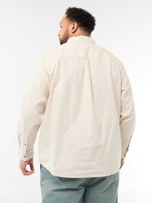 Camisa lisa em mistura de linho - Kiabi