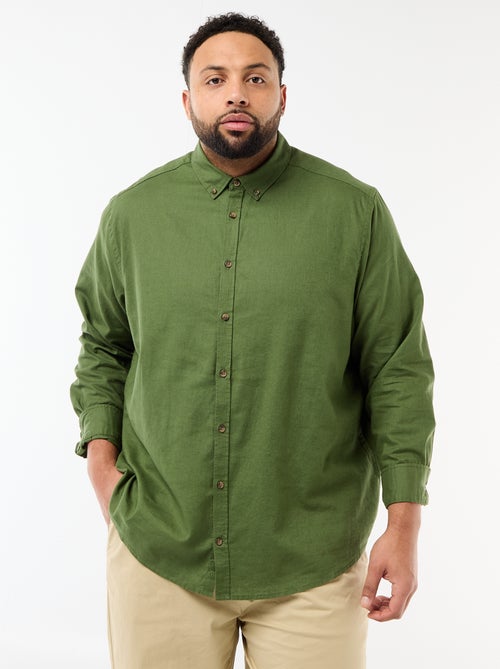 Camisa lisa em mistura de linho - Kiabi