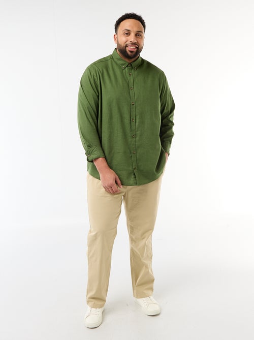 Camisa lisa em mistura de linho - Kiabi