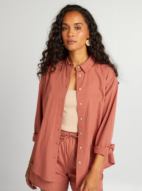 Camisa lisa em popelina - Kiabi
