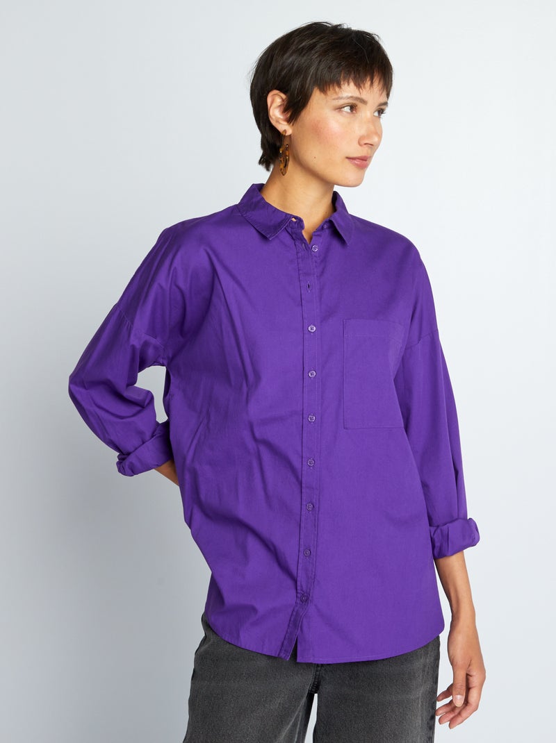 Camisa lisa em popelina VIOLETA - Kiabi