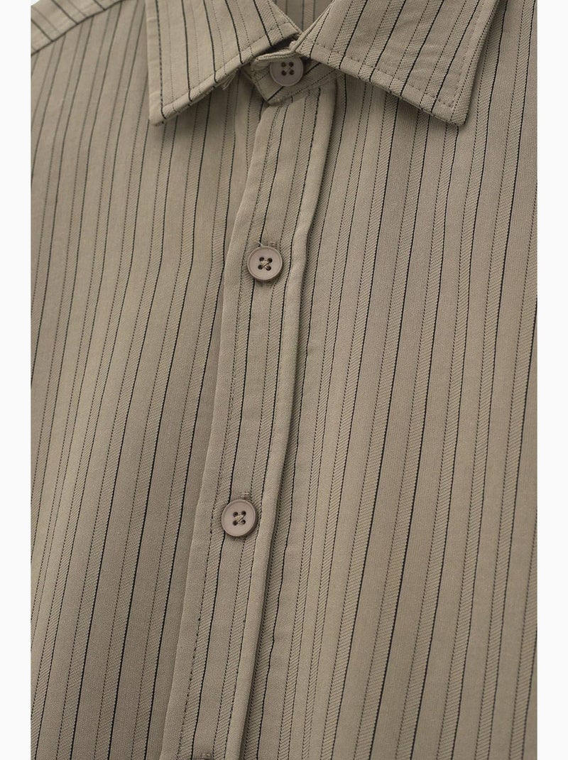 Camisa lisa giesto Cáqui - Kiabi