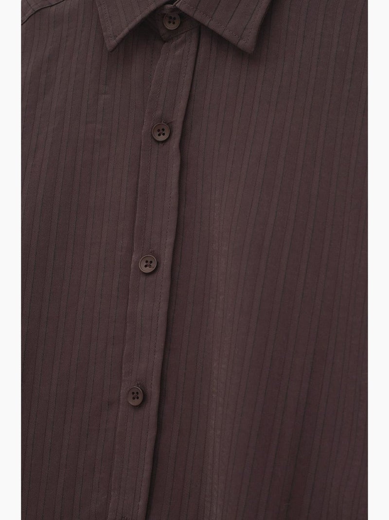 Camisa lisa giesto Castanho-chocolate - Kiabi