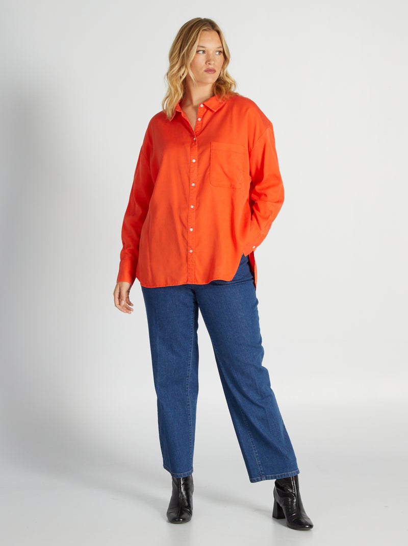 Camisa lisa LARANJA - Kiabi