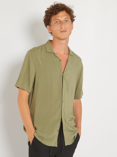 Camisa lisa leve e fluida - Kiabi