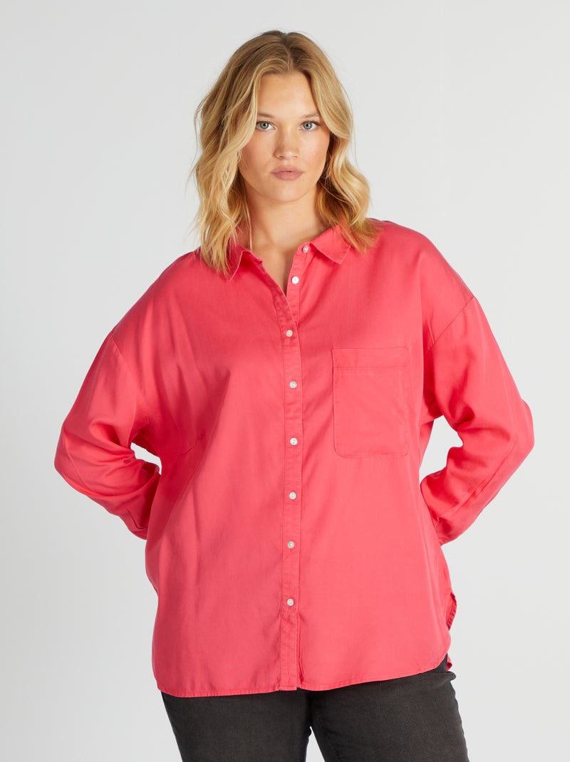Camisa lisa Rosa - Kiabi