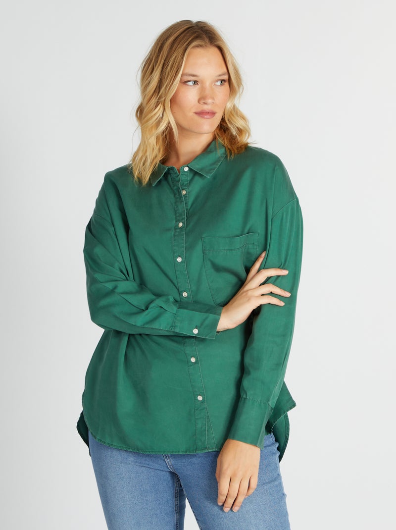 Camisa lisa Verde - Kiabi