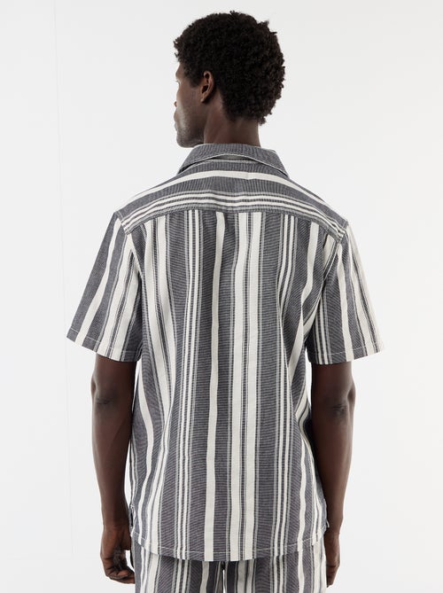Camisa listrada de manga curta - Kiabi
