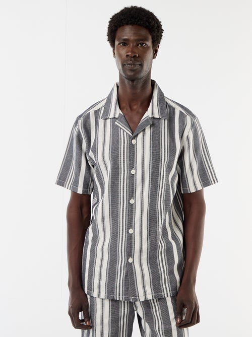 Camisa listrada de manga curta - Kiabi