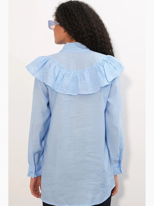 Camisa longa relaxed com detalhe de folho bdart - Kiabi Camisa longa relaxed com detalhe de folho bdart - Kiabi