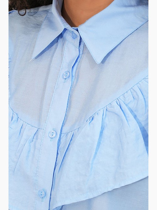 Camisa longa relaxed com detalhe de folho bdart - Kiabi Camisa longa relaxed com detalhe de folho bdart - Kiabi