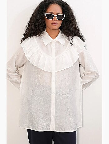 Camisa longa relaxed com detalhe de folho bdart