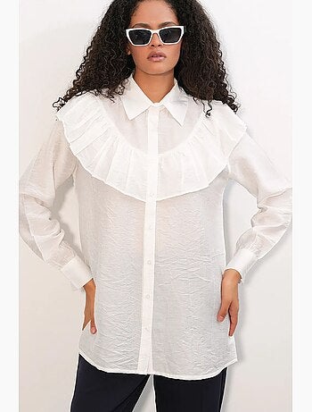 Camisa longa relaxed com detalhe de folho bdart