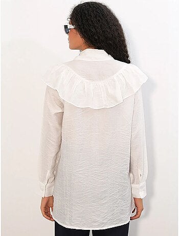 Camisa longa relaxed com detalhe de folho bdart