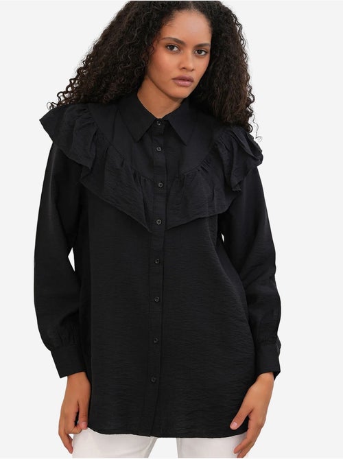 Camisa longa relaxed com detalhe de folho bdart - Kiabi Camisa longa relaxed com detalhe de folho bdart - Kiabi