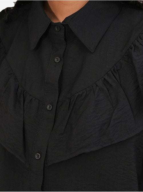 Camisa longa relaxed com detalhe de folho bdart - Kiabi Camisa longa relaxed com detalhe de folho bdart - Kiabi