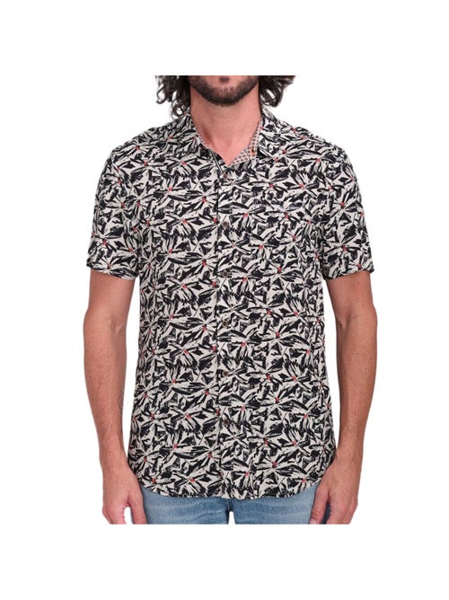 Camisa Manga Curta Homem Teddy Smith Arlric Preto/Bege - Kiabi Camisa Manga Curta Homem Teddy Smith Arlric Preto/Bege - Kiabi