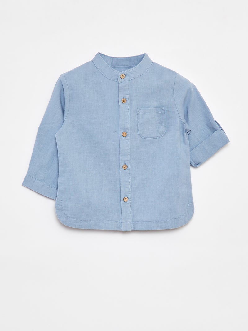 Camisa mao de linho misturado Azul - Kiabi