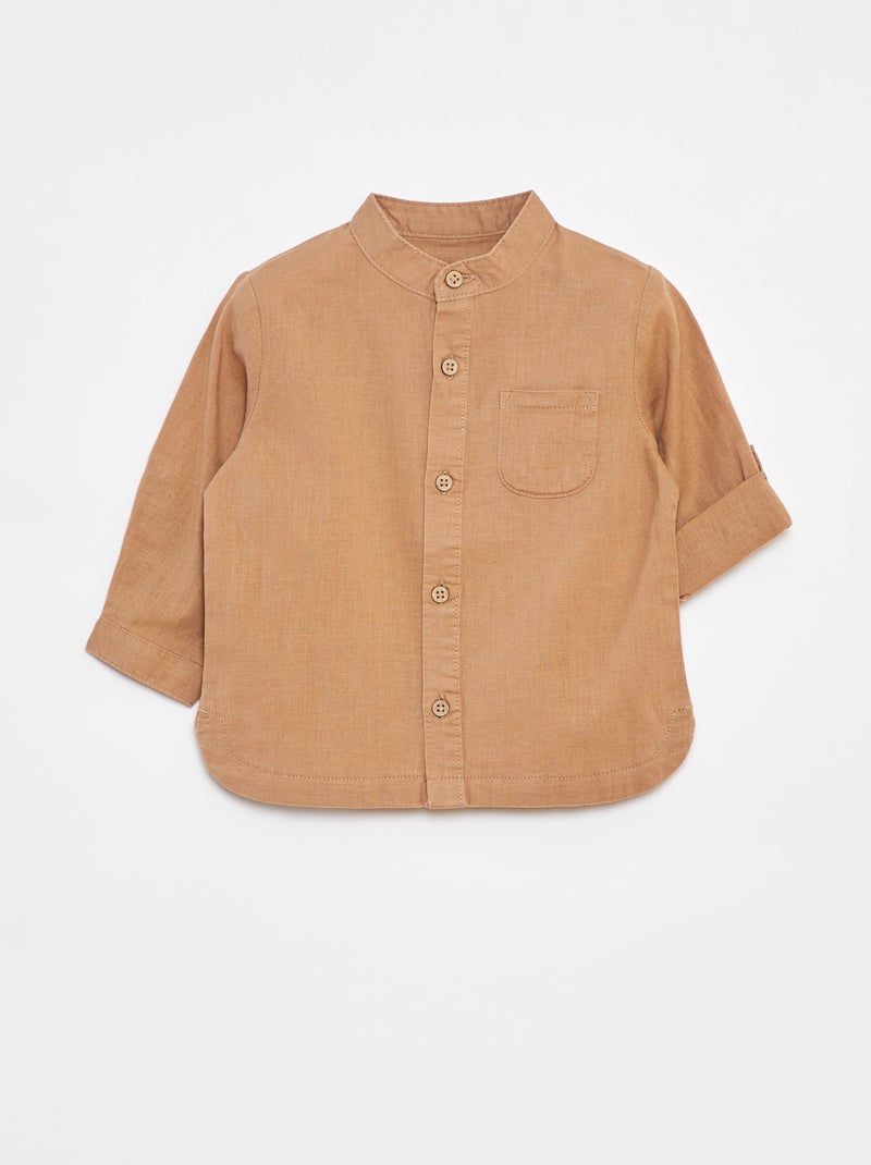 Camisa mao de linho misturado Bege - Kiabi