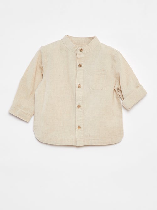 Camisa mao de linho misturado - Kiabi
