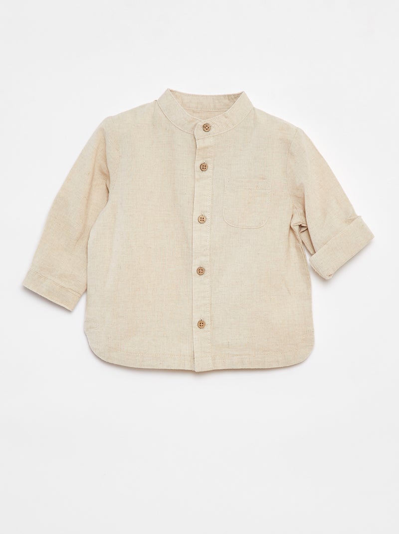 Camisa mao de linho misturado Branco - Kiabi