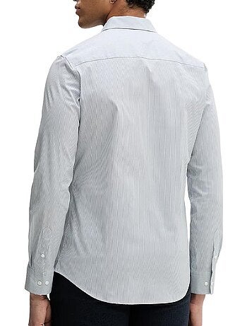 Camisa masculina calvin klein jeans slim fit com riscas azuis claras