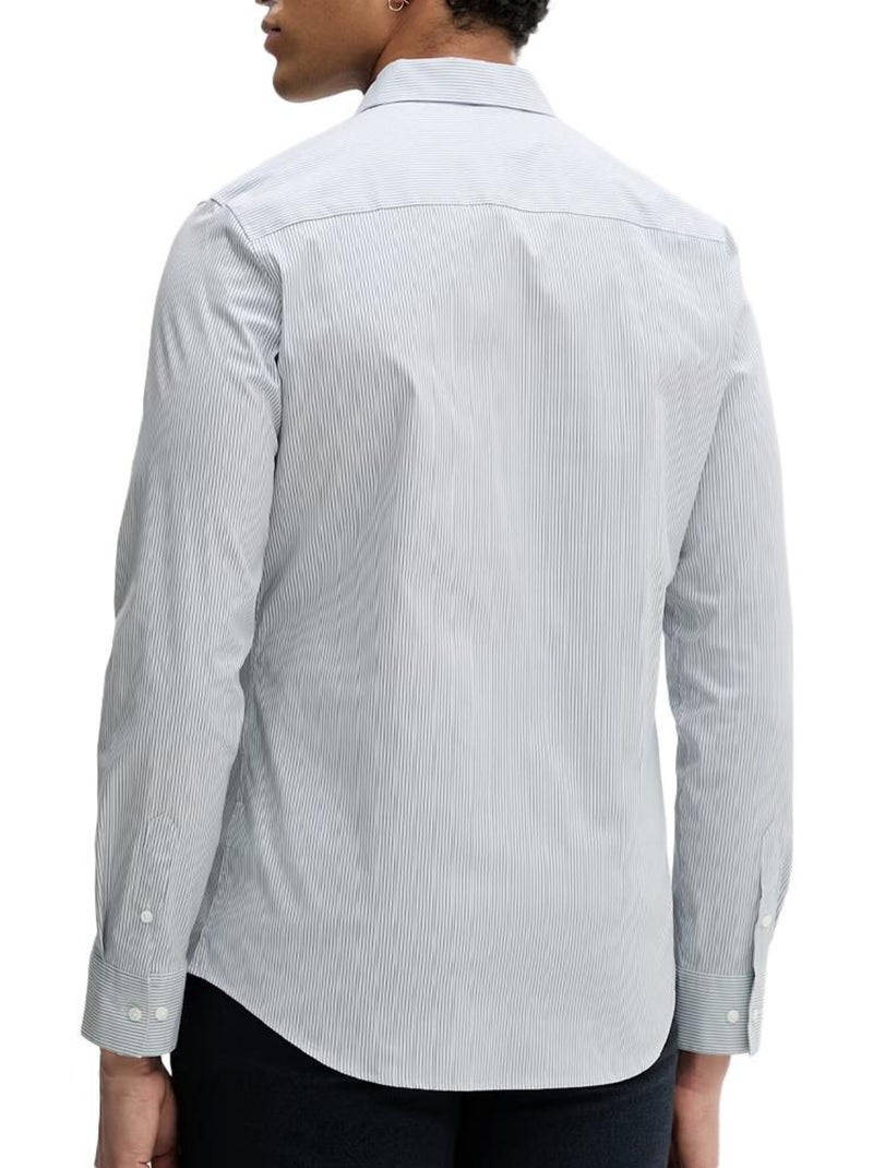 Camisa masculina calvin klein jeans slim fit com riscas azuis claras Azul - Kiabi