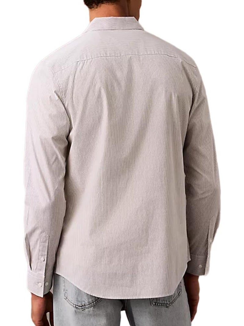 Camisa Masculina Calvin Klein Jeans Slim Fit Riscas Azul Azul - Kiabi