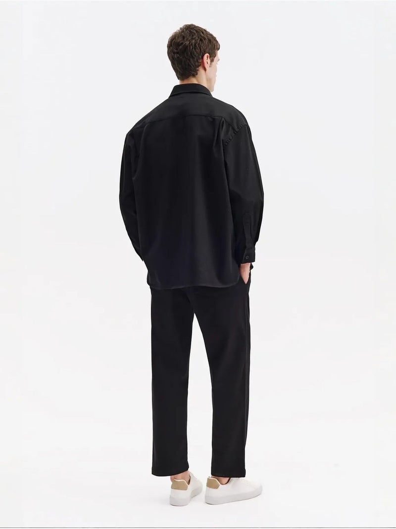 Camisa masculina de algodão e lycra giesto Preto - Kiabi