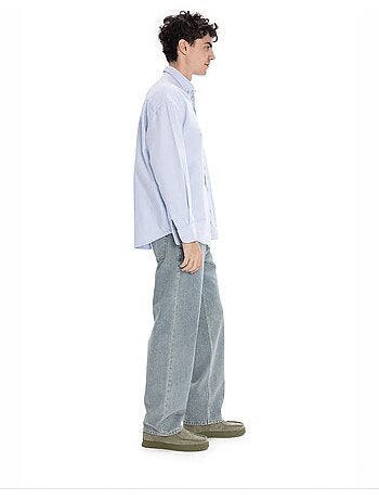 Camisa masculina de popelina de algodão texturizada giesto