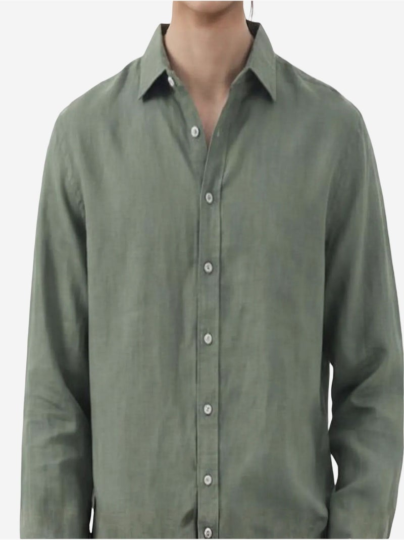 Camisa masculina giesto Cáqui - Kiabi