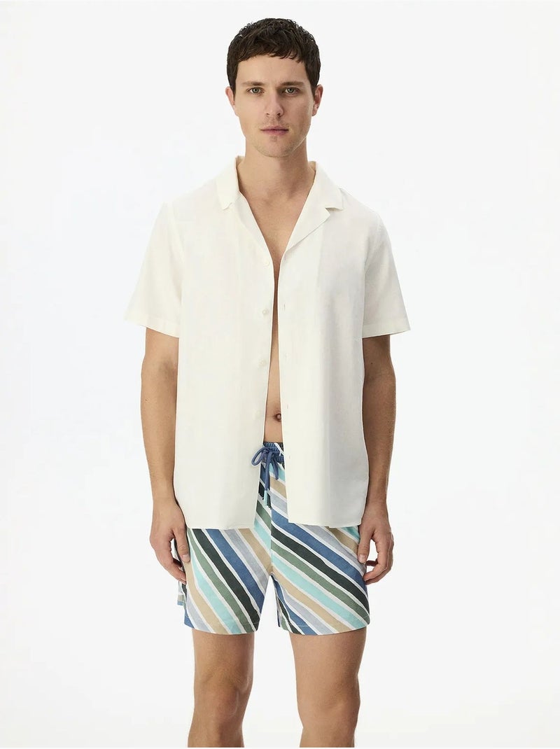Camisa masculina havana air em mistura de linho penti Branco - Kiabi