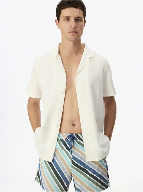 Camisa masculina havana air em mistura de linho penti - Kiabi Camisa masculina havana air em mistura de linho penti - Kiabi