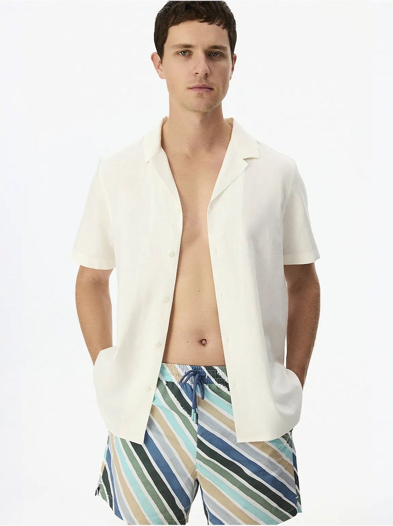 Camisa masculina havana air em mistura de linho penti Branco - Kiabi