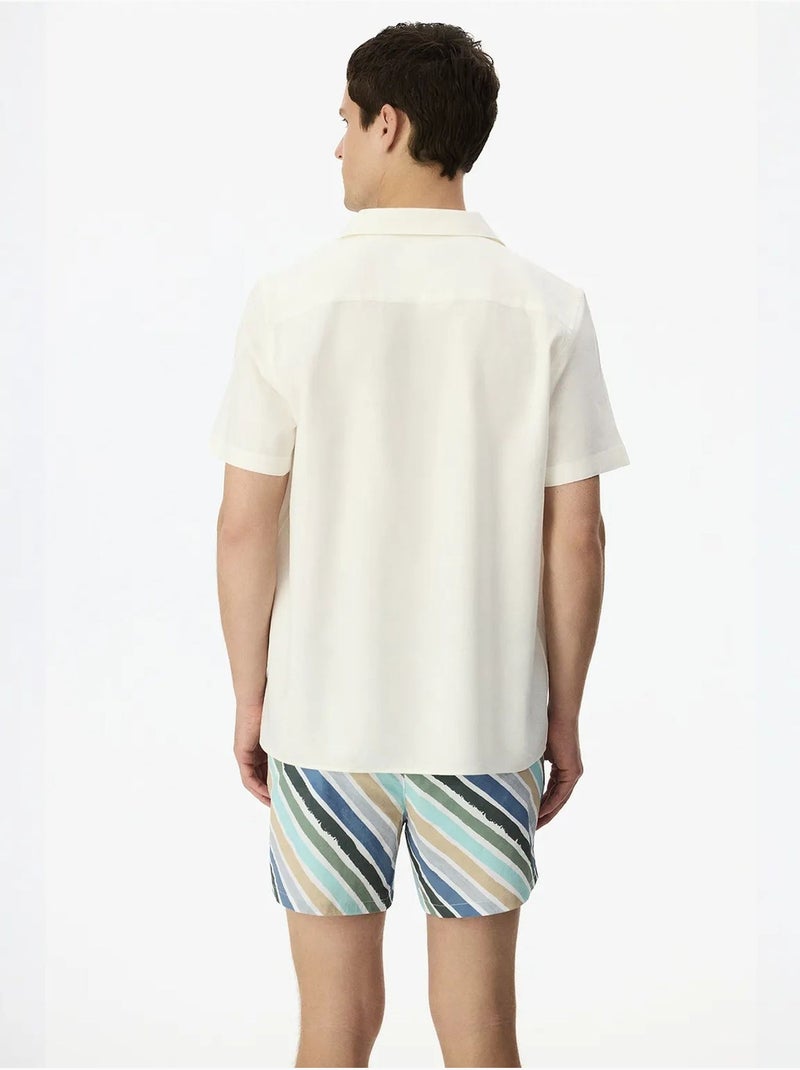 Camisa masculina havana air em mistura de linho penti Branco - Kiabi