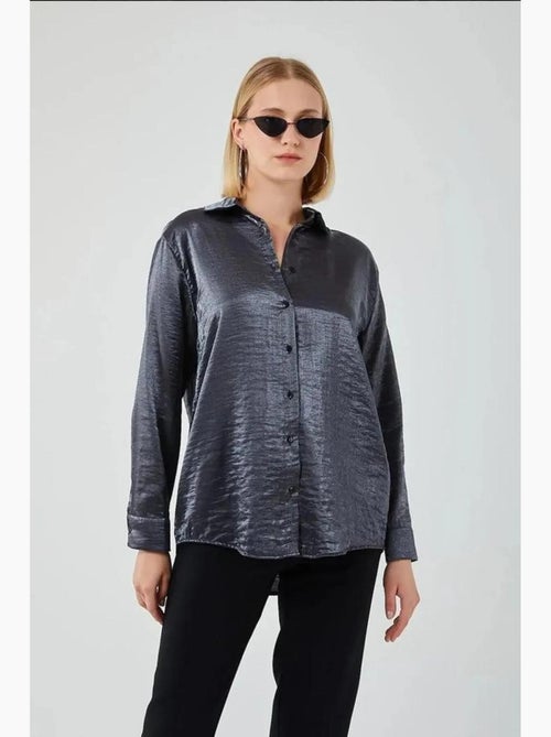 Camisa metalizada com botões e manga comprida mixray - Kiabi