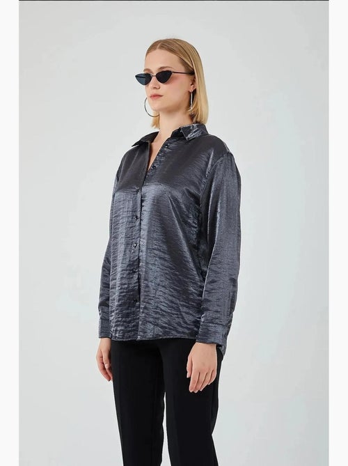 Camisa metalizada com botões e manga comprida mixray - Kiabi
