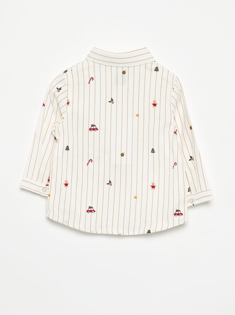 Camisa 'Natal' de flanela Branco - Kiabi