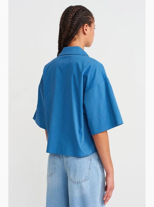 Camisa overshirt cropped oversized em crepe dilvin - Kiabi Camisa overshirt cropped oversized em crepe dilvin - Kiabi